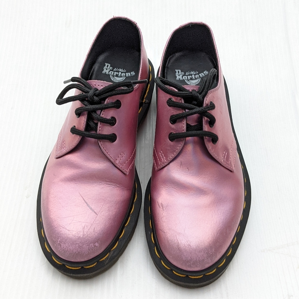 DOC MARTENS 1461 RS pink iridescent Oxford loafers - Picture 9 of 14